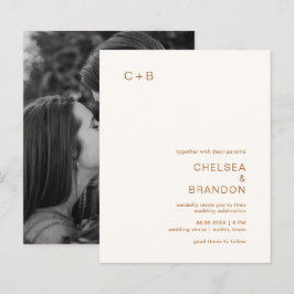 Lámina Invitación de boda moderna y económica con monogra