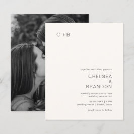 Lámina Invitación de boda moderna y económica con monogra