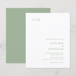 Lámina Invitación de boda moderna y económica con monogra