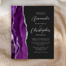 Lámina Invitación de boda morada de presupuesto ágata pla