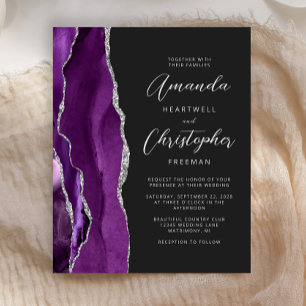 Lámina Invitación de boda morada de presupuesto ágata pla