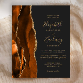Lámina Invitación de boda oscura de Presupuesto Naranja Q
