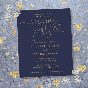 Lámina Invitación de boda para fiesta de noche de presupu