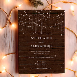Lámina Invitación de boda para las luces de cuerda de mad