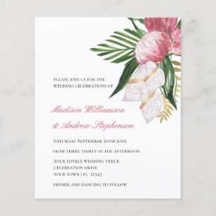 Lámina Invitación de boda para un paraíso tropical floral