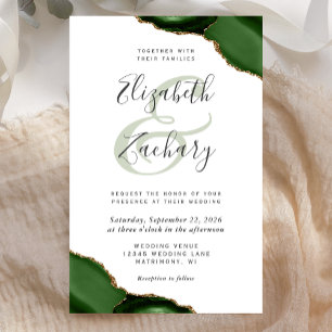 Lámina Invitación de Boda Presupuesto Cazador Verde Ágata