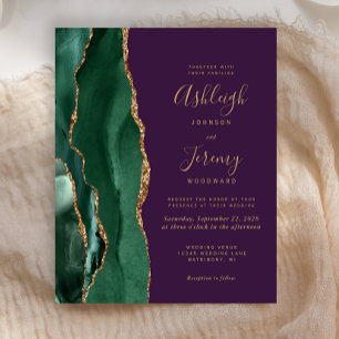 Lámina Invitación de Boda Presupuesto Esmeralda Verde Ága