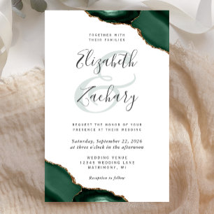 Lámina Invitación de boda Presupuesto Esmeralda Verde con
