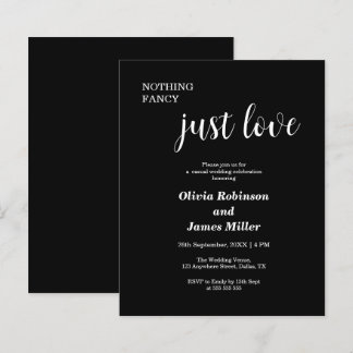 Lámina Invitación de Boda Presupuesto Negro Sin Adornos S