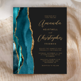 Lámina Invitación de Boda Presupuesto Pizarra Ágata Teal