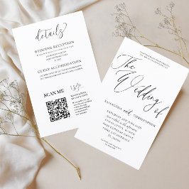 Lámina Invitación de boda Presupuesto Todo en Uno Negro y