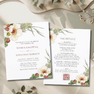 Lámina Invitación de Boda Presupuesto White Rose Wild Str