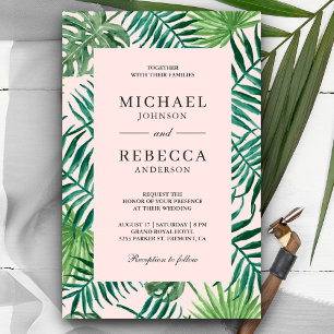 Lámina Invitación de Boda Rosa Claro Presupuesto Palma Tr