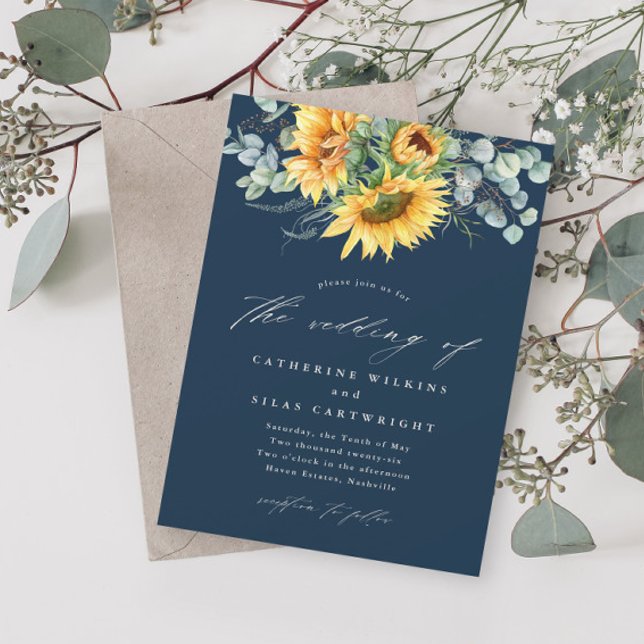 Lámina Invitación de boda rústica con girasoles dentro de (Subido por el creador)