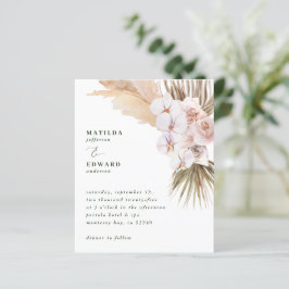 Lámina invitación de boda rústica de hierba de pampas de 