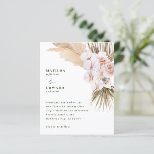 Lámina invitación de boda rústica de hierba de pampas de