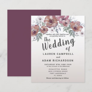 Lámina Invitación de boda rústica de presupuesto rojo nar