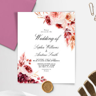Lámina Invitación de Boda Rústica Elegante Bohemiana Econ
