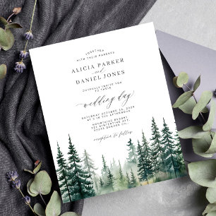 Lámina Invitación de boda rústica en bosque de montaña co
