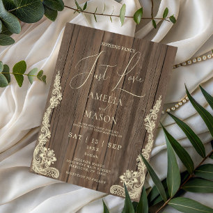 Lámina Invitación de Boda Rústica Sin Adornos Solo Amor