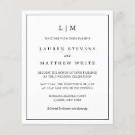 Lámina Invitación de boda sencilla, elegante y económica