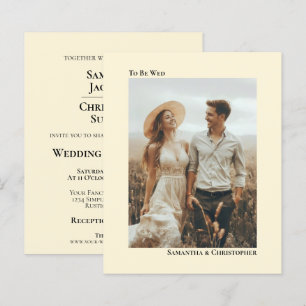Lámina Invitación de Boda Simple Crema Marfil PRESUPUESTO