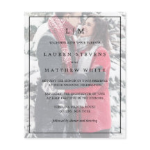 Invitación de boda simple elegante y económica con