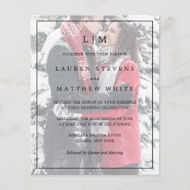 Lámina Invitación de boda simple elegante y económica con