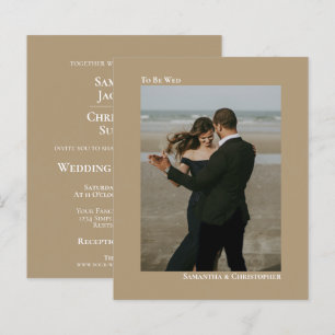 Lámina Invitación de boda Simple Mocha Tan BUDGET para fo