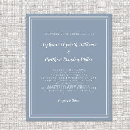 Lámina Invitación de boda simple y moderna con polvo azul