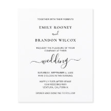 Invitación de boda simple y moderna con presupuest