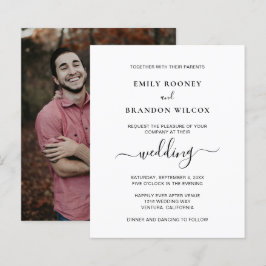 Lámina Invitación de boda simple y moderna con presupuest