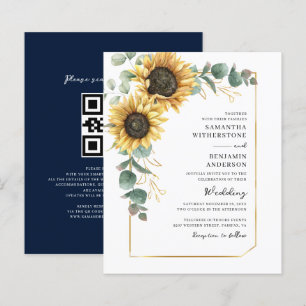Lámina Invitación de boda todo en uno con código QR de gi