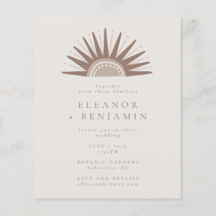 Lámina Invitación de boda única y boho soleada en tono ta