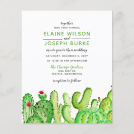 Lámina Invitación de boda verde cactus Fiesta Presupuesto