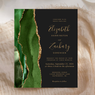 Lámina Invitación de Boda Verde Cazador de Presupuesto Ág