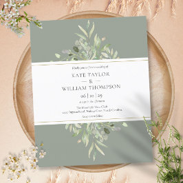 Lámina Invitación de boda verde esmeralda presupuesto veg