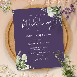 Lámina Invitación de boda verde púrpura presupuesto