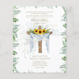 Lámina INVITACIÓN DE BODAS CATÓLICA Girasoles Cruz