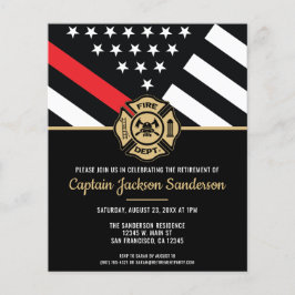 Lámina Invitación de bombero a retiro de bombero de presu