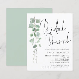 Lámina Invitación de brunch de baño de novia de eucalipto