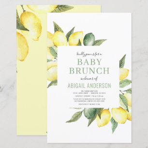 Lámina Invitación de Brunch de Bebé Moderno con cítricos 