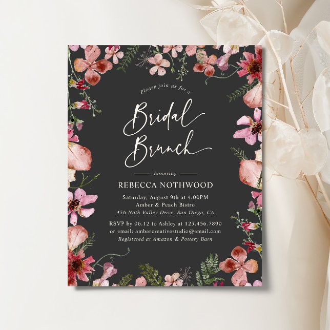 Lámina Invitación de brunch de novias grises del boho de  (Subido por el creador)