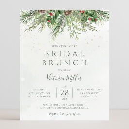Lámina Invitación de brunch de novias para invierno rústi