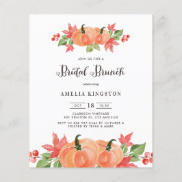 Lámina Invitación de brunch de pumpkin de color de agua c