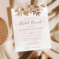 Invitación de Brunch Nupcial Boho Otoñal Floral Pr
