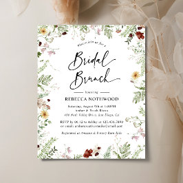 Lámina Invitación de brunch nupcial boho silvestre económ