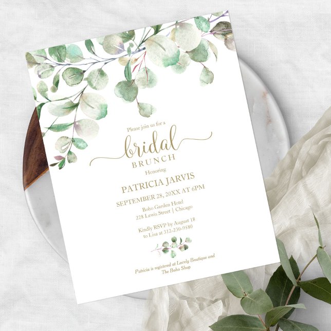 Lámina Invitación de Brunch Nupcial con Verde (Subido por el creador)