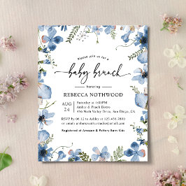 Lámina Invitación de brunch para bebé salteador azul de b