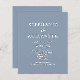 Lámina Invitación de casamiento azul con código QR modern